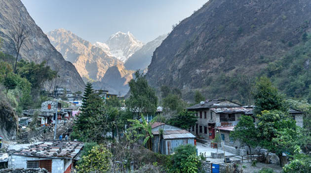 Early-morning Poon Hill 3,210m trek and return to Pokhara 822m