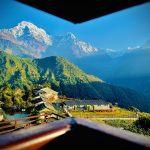 Village and mountain scenery at ABC region.